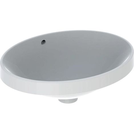 Lavabo à encastrer VariForm oval 500x400mm sans trou de robinetterieavec trop plein blanc