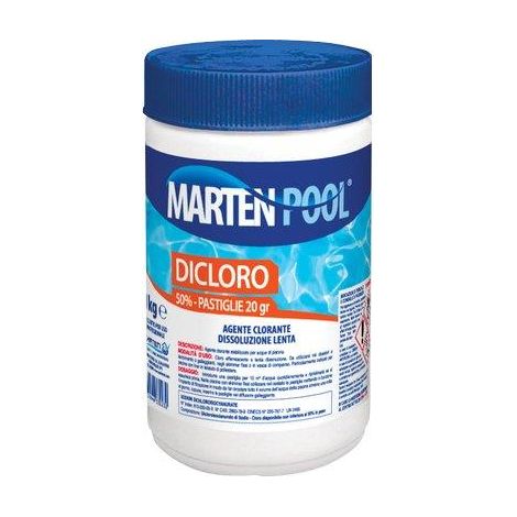 DICLORO X PISCINA PASTIGLIE MARTEN - KG 1=50XGR 20- 3 pezzi