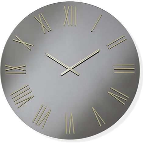 Orologio da parete rotondo D60 cm in cristallo Fume' e numeri Oro - SEAN