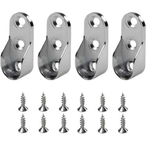 4 pieces of support for asta guardaroba, supporto per asta guardaroba oval in leg of zinco nichelato per asta guardaroba per camerino (1/4)
