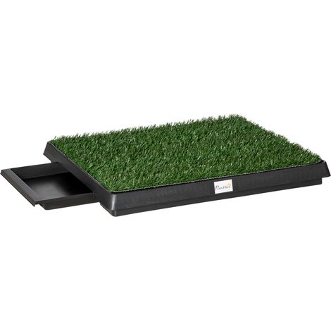 Toilettes pour chien avec herbe artificielle et bac amovible, 51x63 cm, pour usage intérieur et extérieur. (1/5)