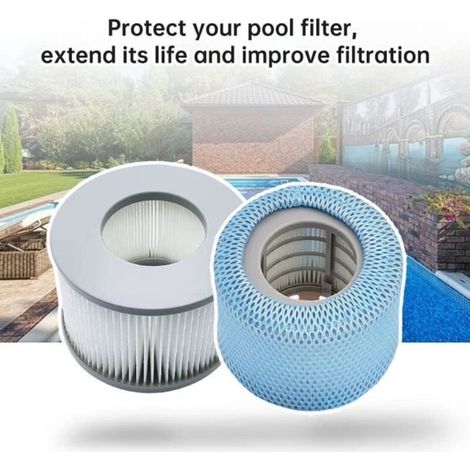 Set mit 2 Maschenabdeckungen für den MSPA 90 Filter, Schutznetze, die mit dem Spa-Filter kompatibel sind (Filter nicht im Lieferumfang enthalten). (1/3)