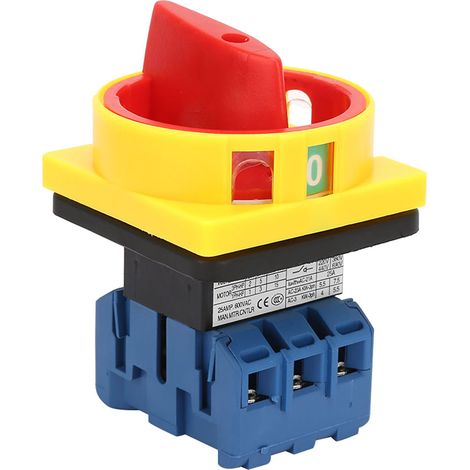 Disjoncteur 25A 32A 3 Pôles Commutateur Rotatif Cam 2 Positions Marche Arrêt Interrupteur de Puissance (25A) (1/5)