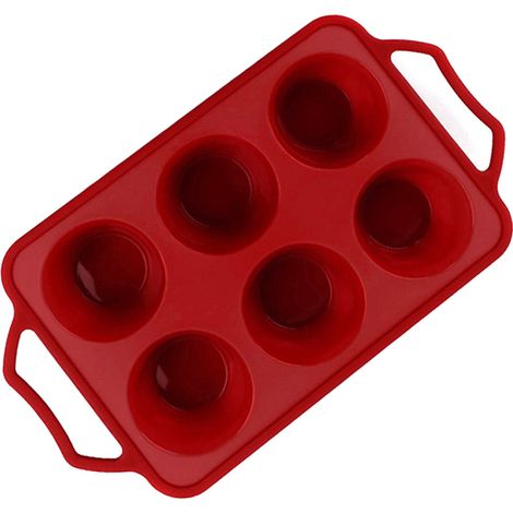 Moule en silicone 6 alvéoles avec poignée pour pudding gâteau dessert outil cuisine