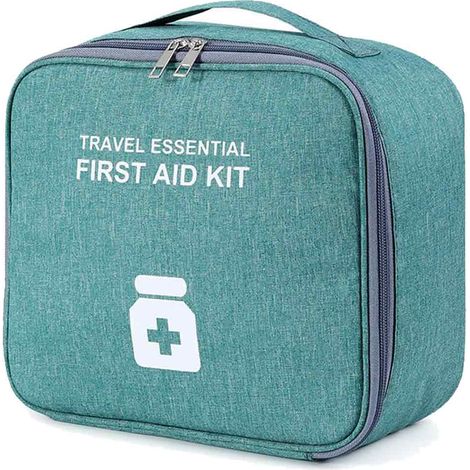 Trousse de Médecine de Voyage,Trousse Premiers Secours Vide,Boîte Pharmacie,Boîte Medicaments Rangement(Vert,1pc) (1/5)