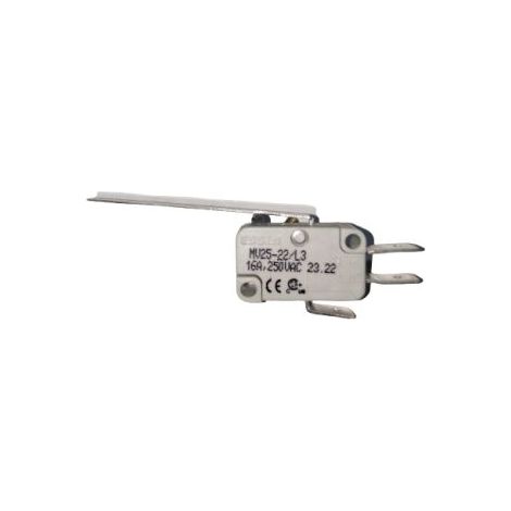 Microrupteur Levier long droit RS PRO, Connexion rapide, SPDT, 16 A @ 250 V CA 250V ( Prix pour 1 )