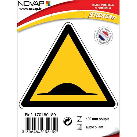 Panneau Attention ralentisseur - Adhésif Triangle 100mm - 4032139
