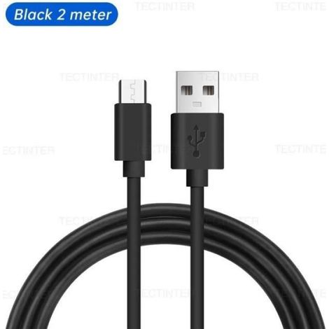 Pipeline-Cable d'alimentation micro USB à charge rapide pour téléphone Android,cable de données pour Xbox One- Black 2M[B3]