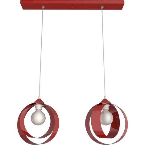 LUMICOM  NUCLEO BINARIO Sospensione, 2XE27, max 42W, metallo, rosso lucido, D.25cm (1/4)