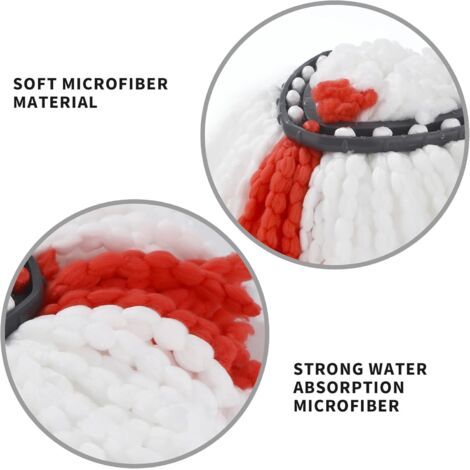 4 Pcs Recharge Serpillere pour Têtes de Balai Compatible avec Vileda Turbo EasyWring and Clean - Remplacement Serpillière Seule en Microfibre à Franges pour Vileda Facile&Clean Turbo (1/4)