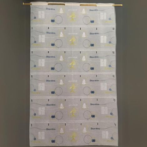 Homemaison – Voilage modulable léger brodé blanc 58x220 cm – Étamine 100% polyester – Système d'attache par boutonnières brodées