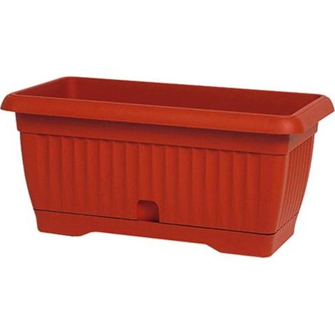 Fioriera Vaso Rettangolare Giglio Medium 540 Col.Terra con Riserva 65X25X21H cm (1/2)