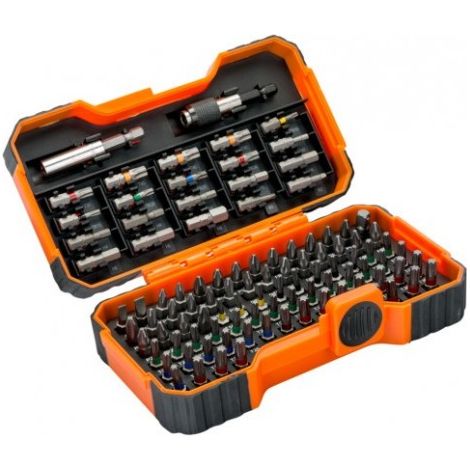 BAHCO - Jeu d'embouts 1/4" pr vis à fente/PH/PZ/6 pans/TORX® tamper, 30x19x28 mm -100 pc (1/2)