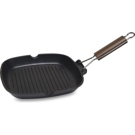 Zanetti - Bistecchiera antiaderente a 5 strati 28x28 cm in alluminio pressofuso, resistente ai graffi - Alta resistenza agli utensili metallici - Made in Italy