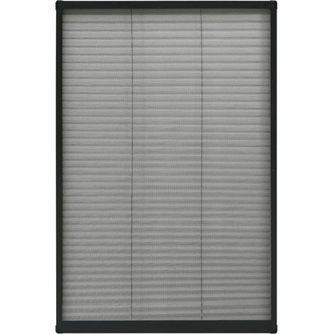 Moustiquaire plissée pour fenêtre Aluminium Anthracite 80x160cm