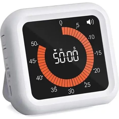 Temporizador magnético visual de 60 minutos/12 horas con 4 modos de alarma, recargable por USB, apto para niños y adultos, color blanco - OTRO (1/5)