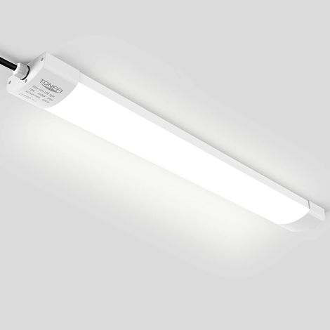 1 Stück LED Feuchtraumleuchte Deckenleuchte 60cm 18W für Garage Kelle Werkstatt Feuchtraum Warenhaus, TONFFI LED Wannenleuchte Feuchtraumlampe Röhre, Wasserdicht IP65 NeutralWeiß 4000K-4500K (1/5)