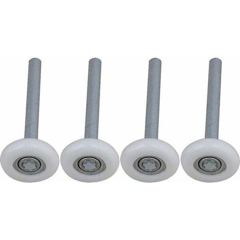 Lot de 4 roulettes de porte de garage en nylon à roulement à billes scellé avec tige de 105 mm