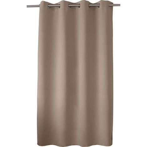 Rideau Occultant avec Œillets argentés, Panneau Rideau Court, Beige Naturel, 140x180cm, pour fenêtre Chambre Bureau ou Cuisine (1/3)