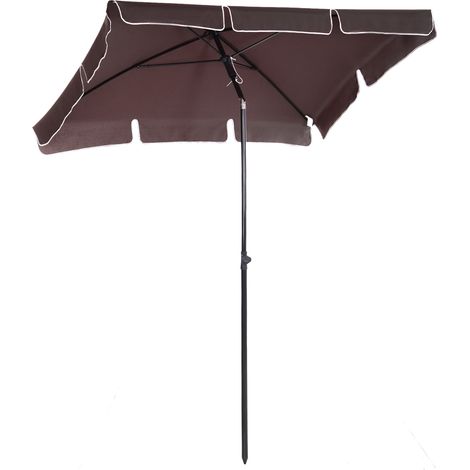 Ombrellone da Giardino 2x1.25 m Palo Ø28 mm in Alluminio Inclinabile Marrone (1/5)