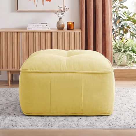Ottoman en polyester jaune (1/5)