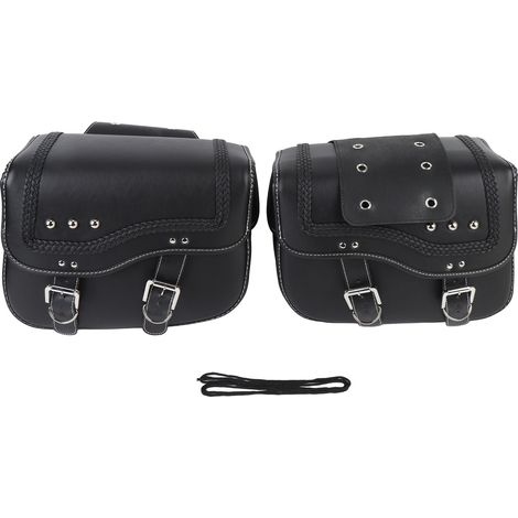 Eosnow Motorrad -Satteltaschen 30L Kapazität PU Leder -Abdichtungsgepäckbeutel Universal Fit für Motorräder (1/5)