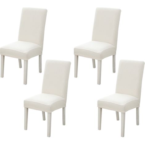 Ensemble de 4 housses de siège - Hauteur du dossier : 45-55 cm - Blanc jade (1/5)