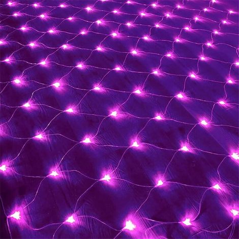 Net String Lights, 192 LED Net Lights 3M x 2M, 8 Modes, Waterproof, Dimmable for Bedroom, Christmas, Wedding, Party, Home, Garden, Purple (1/4)
