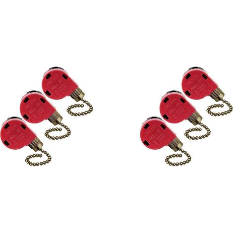 Interrupteur à chaînette pour ventilateur de plafond 6 pièces, 3 vitesses, 4 fils, connecteur Zing Ear ZE-268S6, remplacement pour variateur de vitesse en cuivre (1/5)