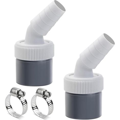 Adaptateur de vidange pour lave-vaisselle et lave-linge, avec 2 colliers de serrage. (1/5)