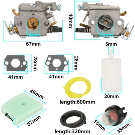 NALOOKAMIC Carburateur avec tuyau et joints pour Husqvarna 123 233 322 323 325 326Zama C1Q-EL24 Tronçonneuse à chaîne (1/3)
