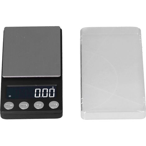Mini balance numérique, balance de poche électronique pour bijoux avec écran LCD pour une pesée de haute précision jusqu'à 500 g / (1/4)