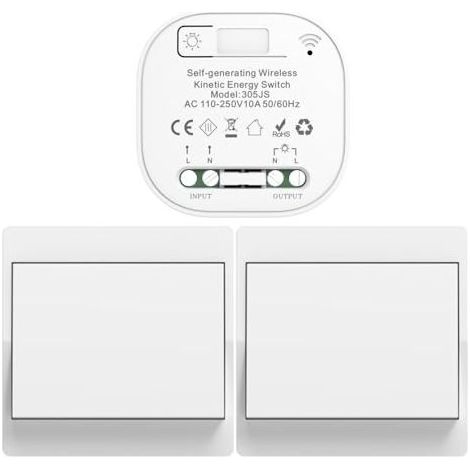 EU interrupteur sans fil sans piles kit interrupteur sans fil autoalimente va et vient sans fil sans pile radio interrupteur a distance eclairage domestique wireless switch (EU 1Gang (1/5)