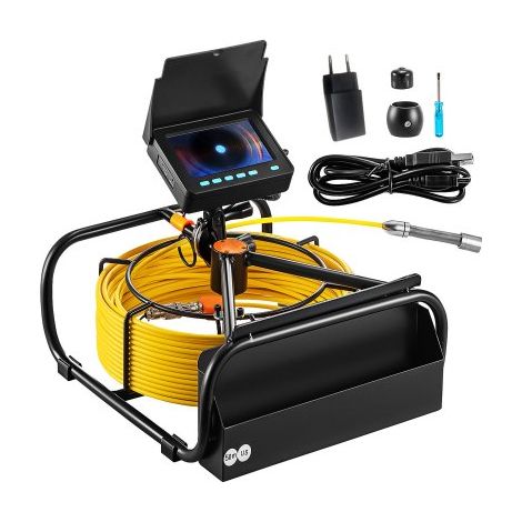 Caméra Inspection Canalisation 50 m Endoscope Drain avec Écran 4,3'' avec Lumière 6 LED Réglables, Carte SD 16 Go, Zoom 3X, Vidéo, Étanche IP68, pour Conduit, Égout, Plomberie, Tuyaux, Maison (1/3)