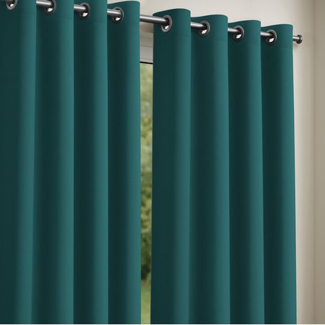 Lot de 2 Rideaux obscurcissants 135 x 240 cm Bleu canard