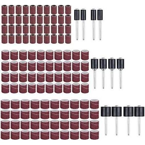 Ponçage Tambour Ponceuse Ongles Manchons Embout Emeri (132pcs) Contient des Bandes de et Tambours Mandrins en Caoutchouc - (1/5)