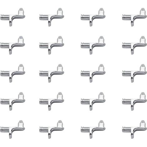 20 Stück Einlegeboden Halter, Regalbodenträger L Form, Bodenträger 5 mm, Halter für Einlegeböden, für Küchenschrank, Bücherregal, Schrank, Möbelschrank