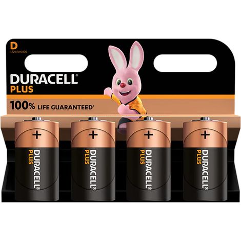 Duracell Plus D Battery Pack (4-Pack) – High-Performance Alkaline Batteries for Long-Lasting Power