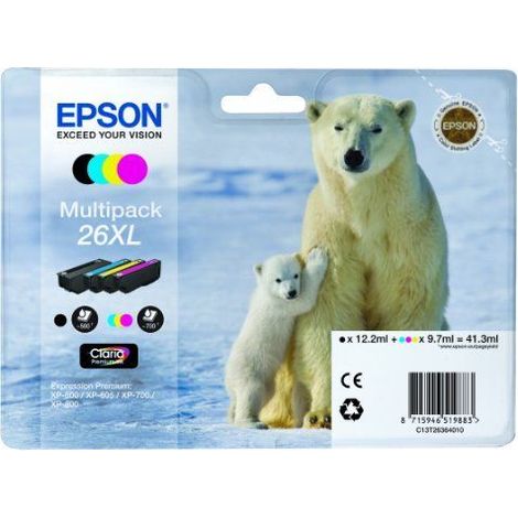 Epson Polar bear C13T26364010 cartucho de tinta 1 pieza(s) Original Negro, Cian, Magenta, Amarillo (1/5)
