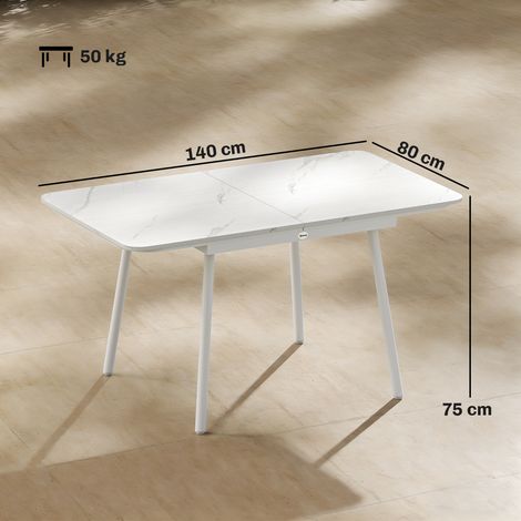 Table de jardin rectangulaire 6 places, 140 x 80 cm, plateau en WPC (1/5)