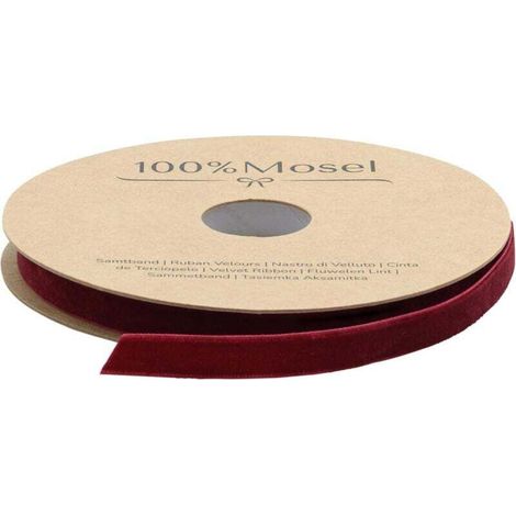 Dekoratives Samtband, 100 % bordeauxrot (1 cm x 10 m). Samtähnliches Band zum Dekorieren und für besondere Geschenkverpackungen.