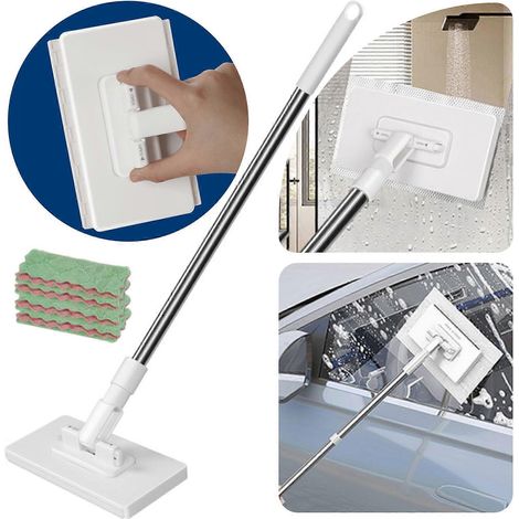Balai-serpillère plat jetable en tissu pour le nettoyage des sols - Balai-serpillère à fixation automatique et mains libres pour la maison, la cuisine et la salle de bain (1/5)