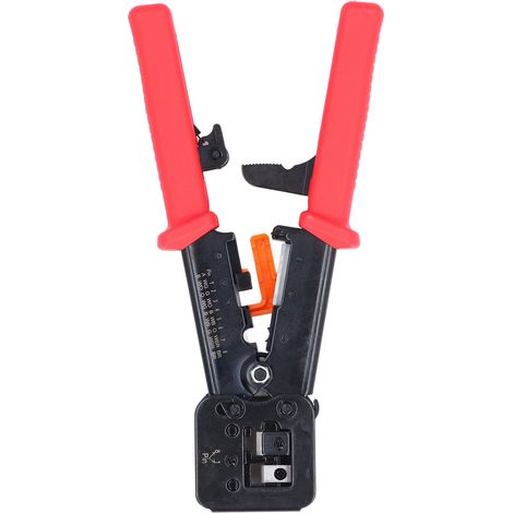 Outil de sertissage RJ45, outil de sertissage de fil Ethernet CAT6 CAT5E, outils électroniques électriques en acier rouge