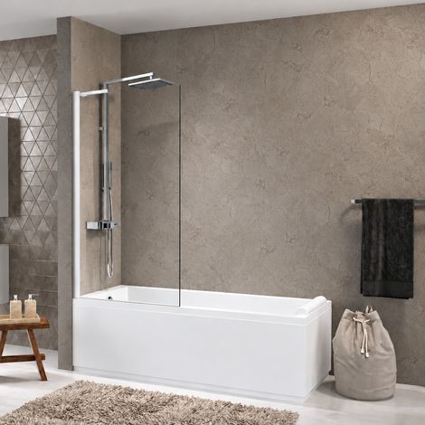 Cloison Aurora 5 85x150cm fixe ESG blanc transparent (1/3)