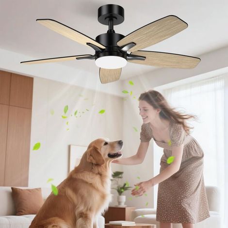 106 cm leiser Deckenventilator mit Licht, Fernbedienung und reversiblem Gleichstrommotor für Schlafzimmer, Wohnzimmer und Küche (1/5)