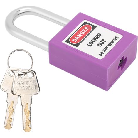 Cadenas de sécurité 38 mm isolant en plastique industriel nylon PA acier pour les secteurs de l'énergie chimique, électrique et nucléaire (violet) (1/5)