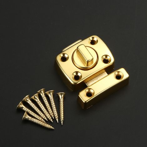 Cerradura de seguridad de aleación de zinc, ideal para baños, dormitorios y aseos. Incluye 6 tornillos. Color dorado. 1 unidad. (1/5)