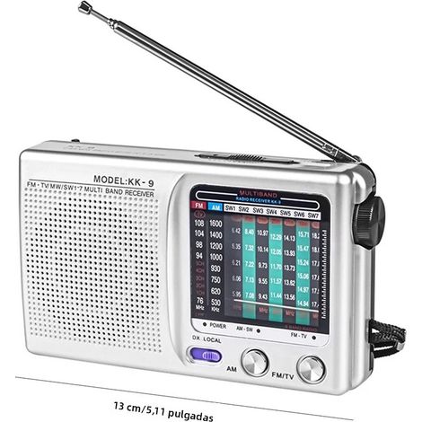 Mini Radio Portátil FM Digital Con Antena Y Pantalla LCD Para Interiores Y Exteriores Radio De Emergencia Con Batería Recargable (1/5)