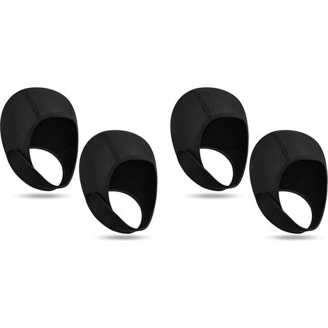 4 Pièces Séries Néoprène Capuche de Plongée Combinaison Thermique Capuche Bonnets de Bain avec Mentonnières Snorkeling Surf Beanie 2.5Mm Capuchon de Plongée (1/5)
