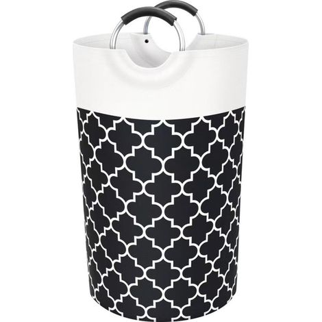 Grand panier à linge, sac à vêtements, pliable, sac de rangement. Convient aux résidences universitaires et aux logements, 82 litres (noir). (1/4)